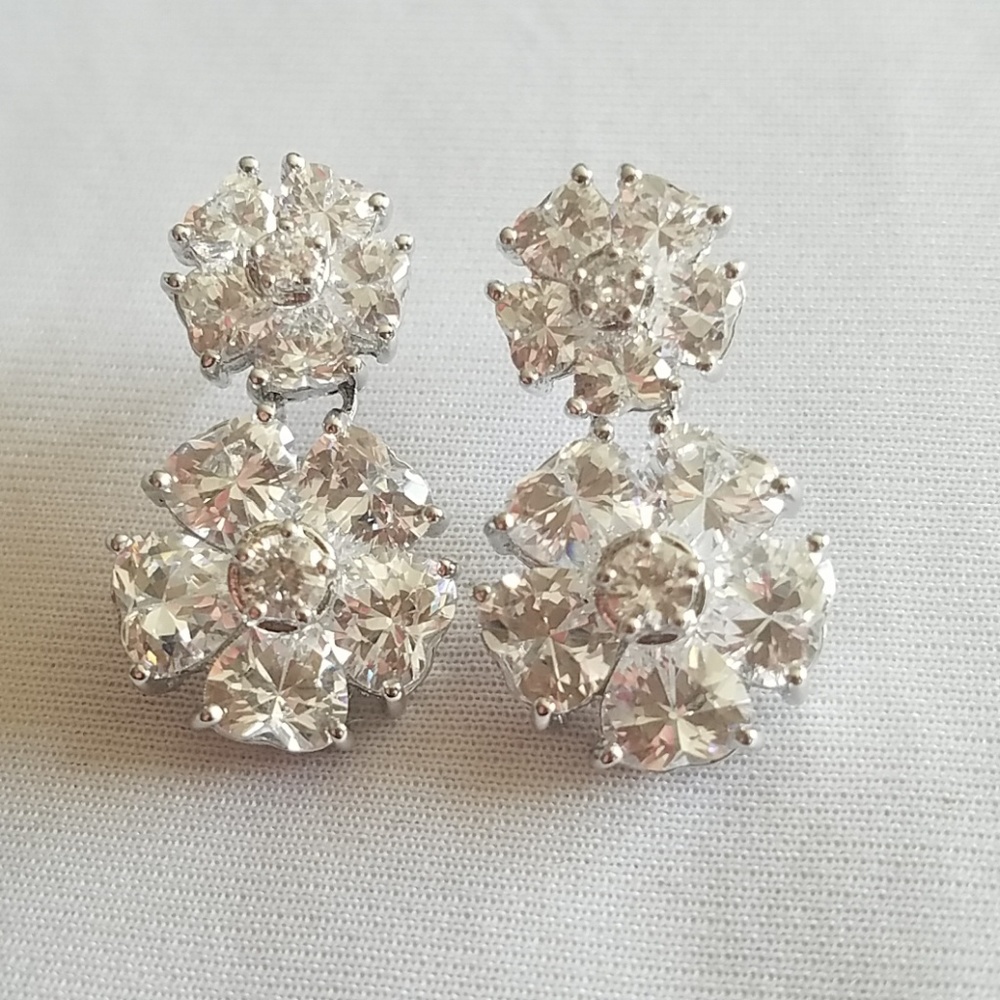 Sterling Silver Swarovski Crystal vintage earring